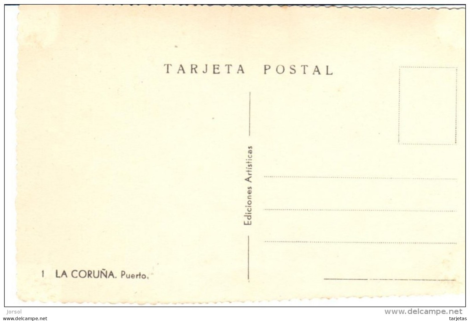 POSTAL  - LA CORUÑA  -GALICIA  -  PUERTO - La Coruña