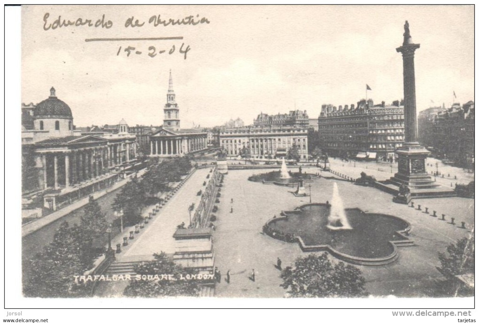 POSTAL    LONDRES  -INGLATERRA -    VISTA GENERAL DE TRAFALGAR SQUARE - - Trafalgar Square