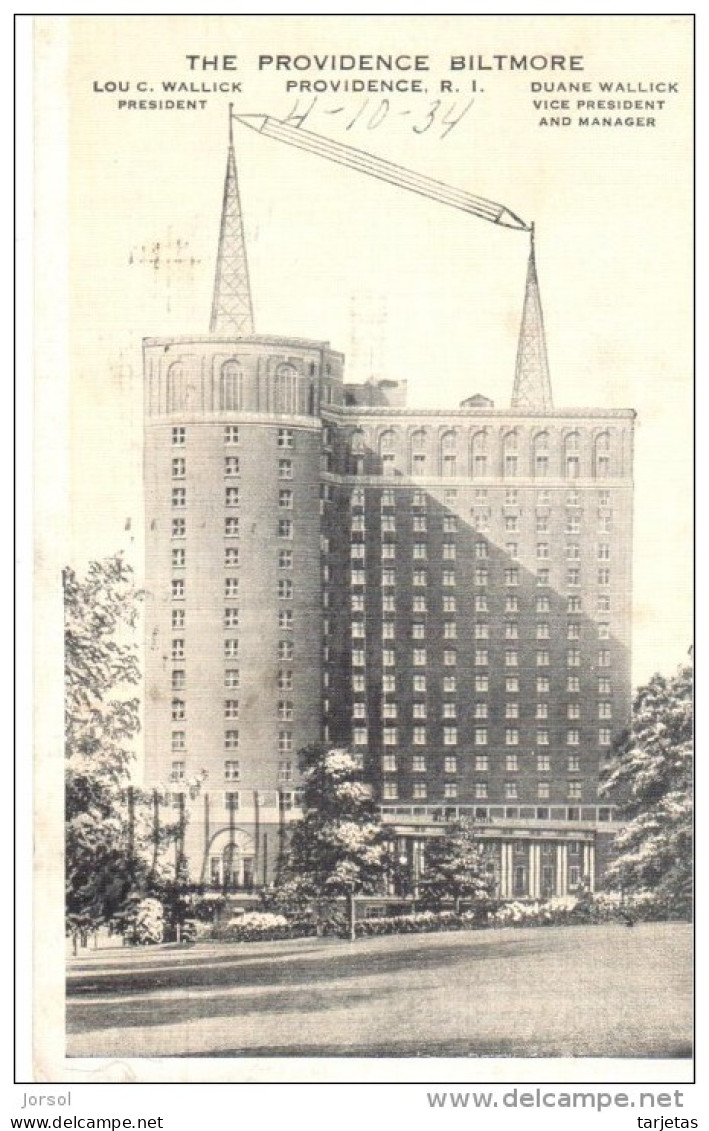 POSTAL   PROVIDENCE -RHODE ISLAN - EE.UU.  - THE PROVIDENCE BILTMORE (HOTEL ) - Providence