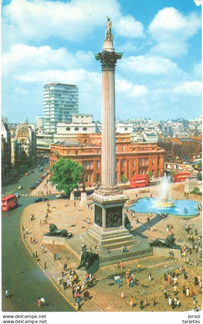 POSTAL   LONDON -INGLATERRA  - NELSON'S COLUMN TRAFALGAR SQUARE - Trafalgar Square