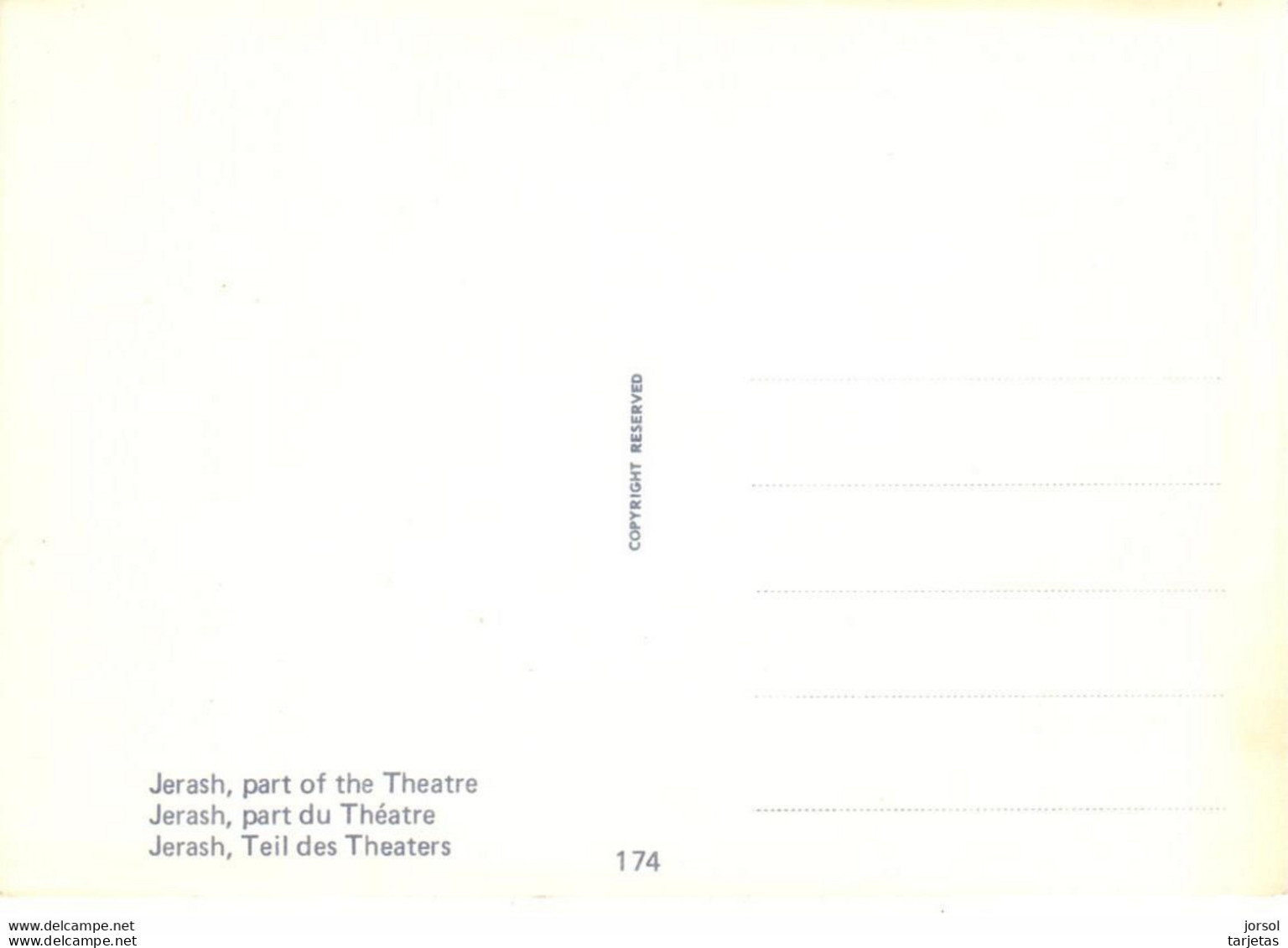 POSTAL    JERASH  -JORDANIA  -PART OF THE THEATRE - Jordanie