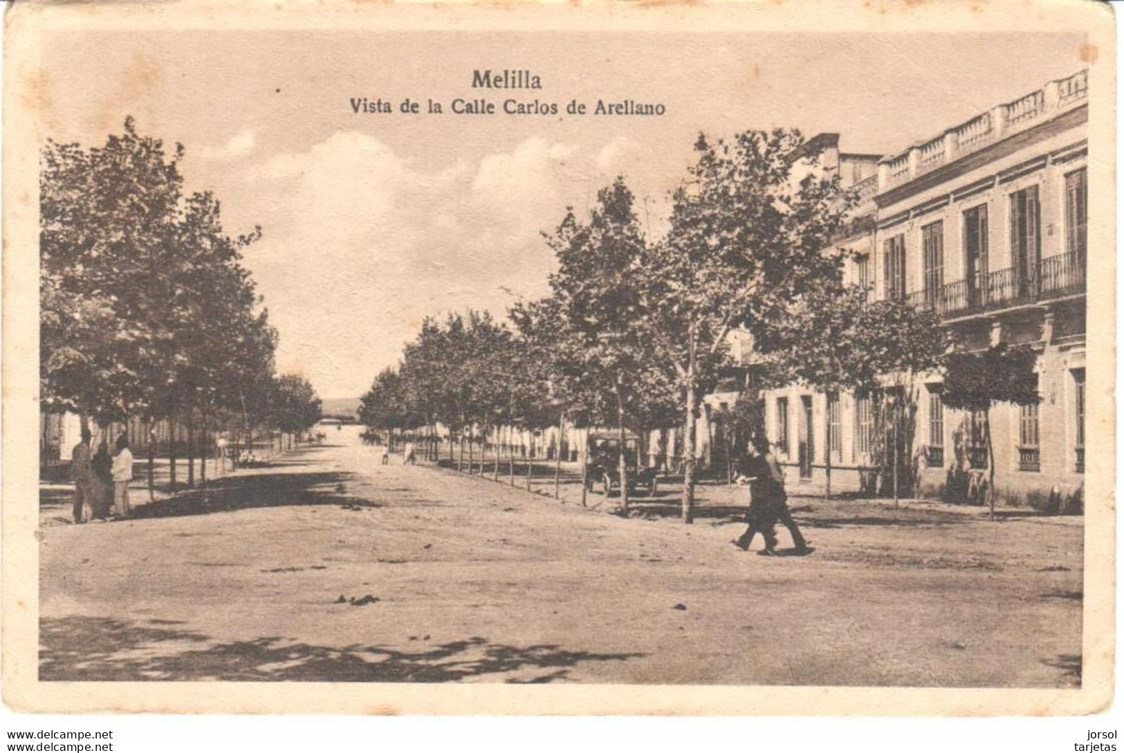 POSTAL   MELILLA -COLONIA ESPAñOLA EN AFRICA   -VISTA DE LA CALLE CARLOS DE ARELLANO - Melilla