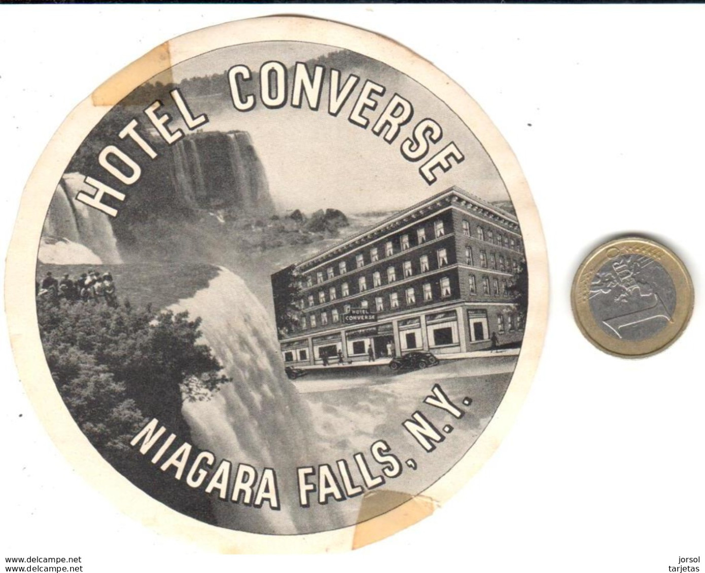 ETIQUETA DE HOTEL  - HOTEL CONVERSE  -NIAGAEA FALLS  -NEW YORK - Etiquettes D'hotels