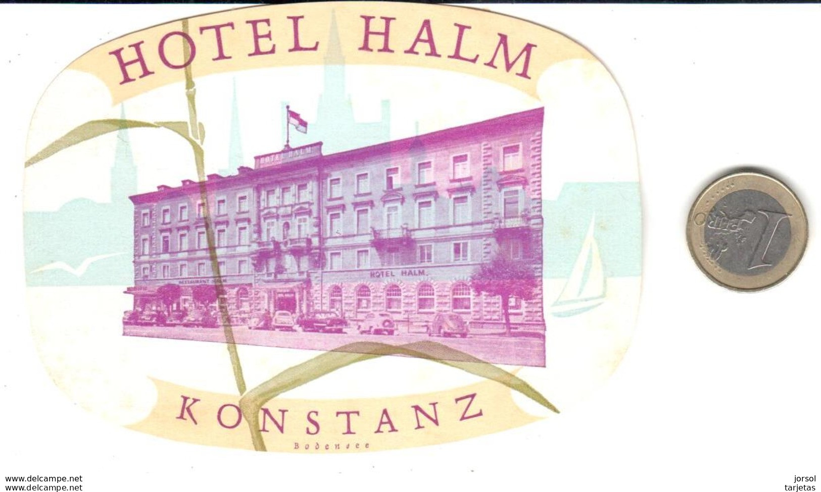 ETIQUETA DE HOTEL  - HOTEL HALM  -KONSTANZ  -ALEMANIA - Etiquettes D'hotels