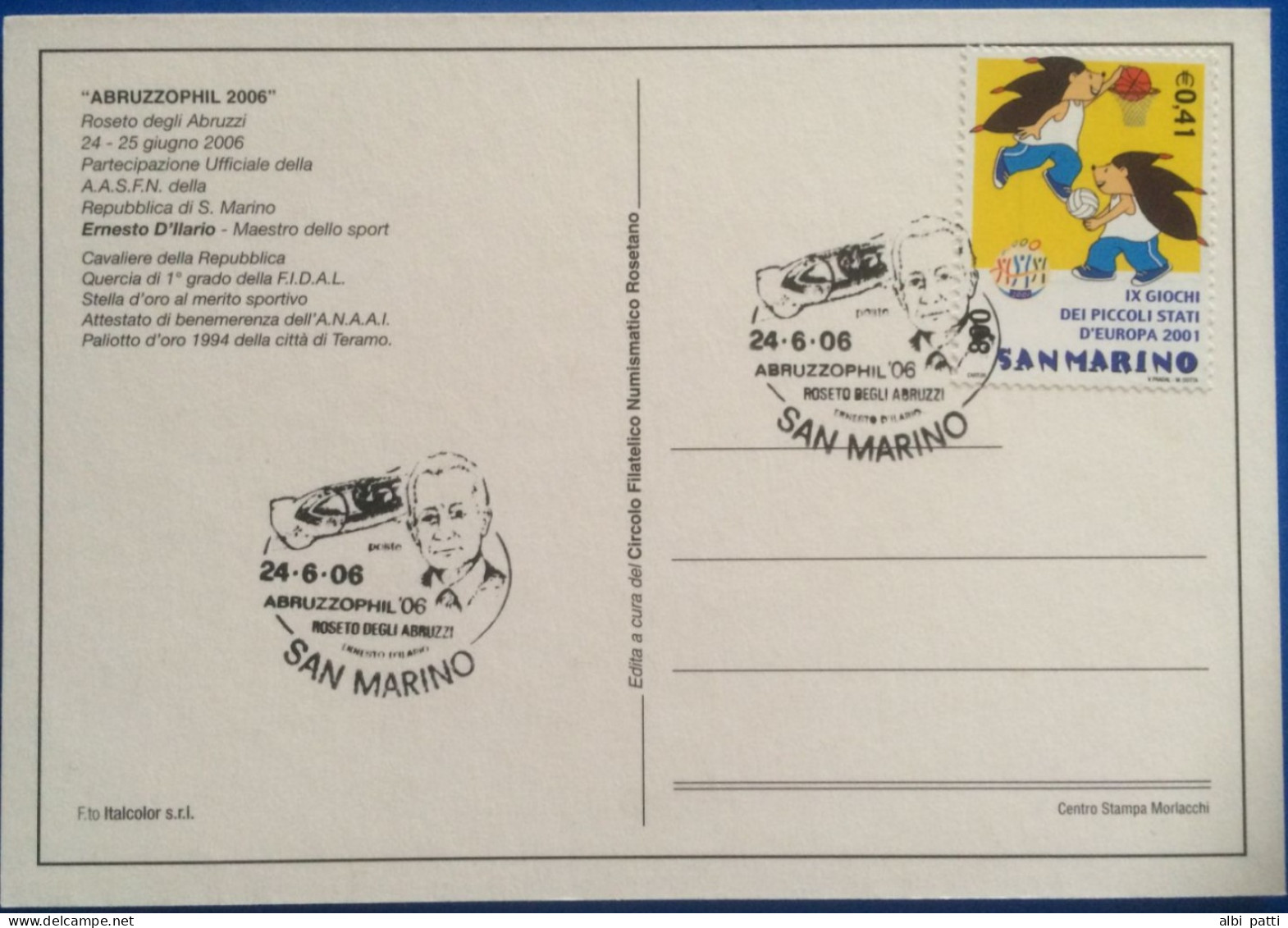 SAN MARINO - MANIFESTAZIONE ABRUZZOPHIL 2006 - Postal Stationery