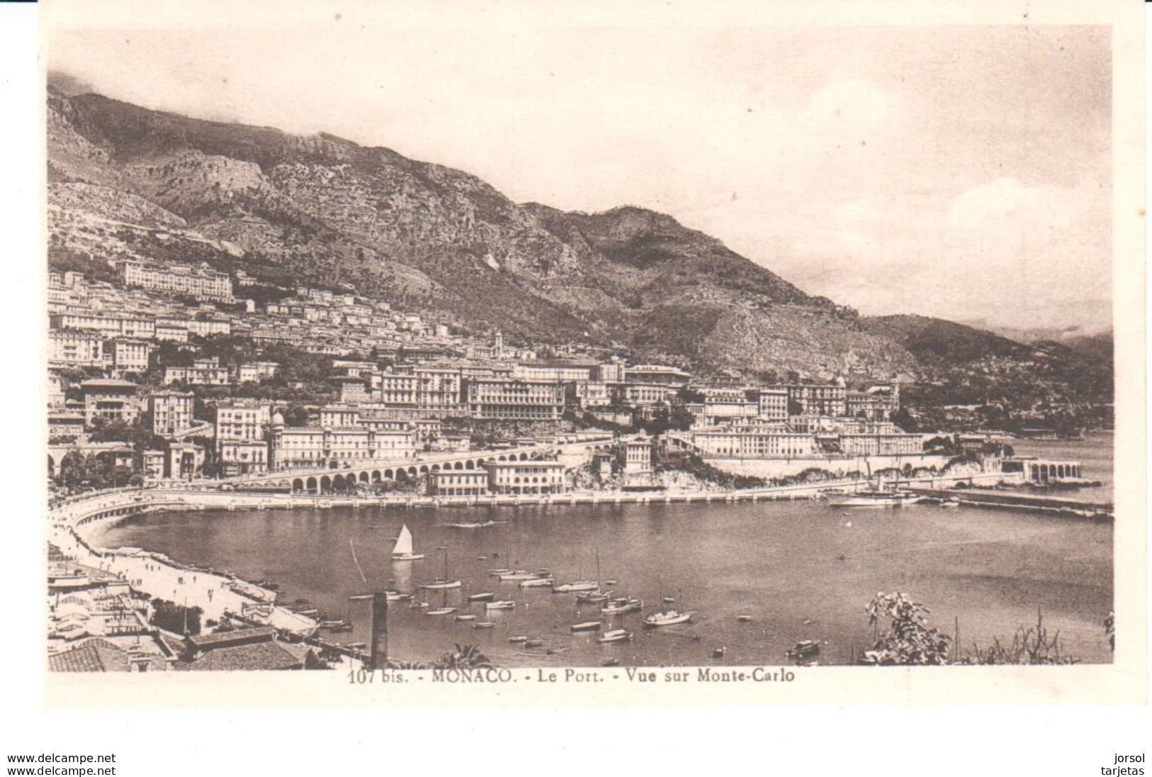 POSTAL  - MONACO   - EL PUERTO-VISTA SOBRE MONTE-CARLO  (LE PORT-VUE SUR MONTE-CARLO ) - Harbor