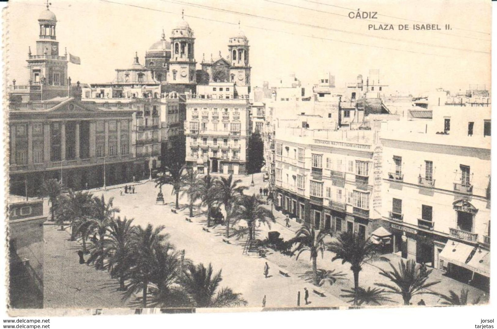 POSTAL   CADIZ  -ANDALUCIA  - PLAZA DE ISABEL II  (PLACE DE ELISABETH II) - Cádiz