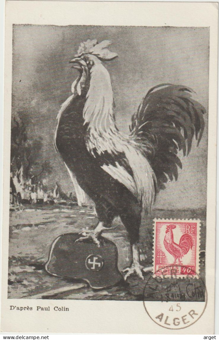 Carte-Maximum ALGERIE N° Yvert 218 (COQ) Obl Sp 1er Jour - Maximumkarten