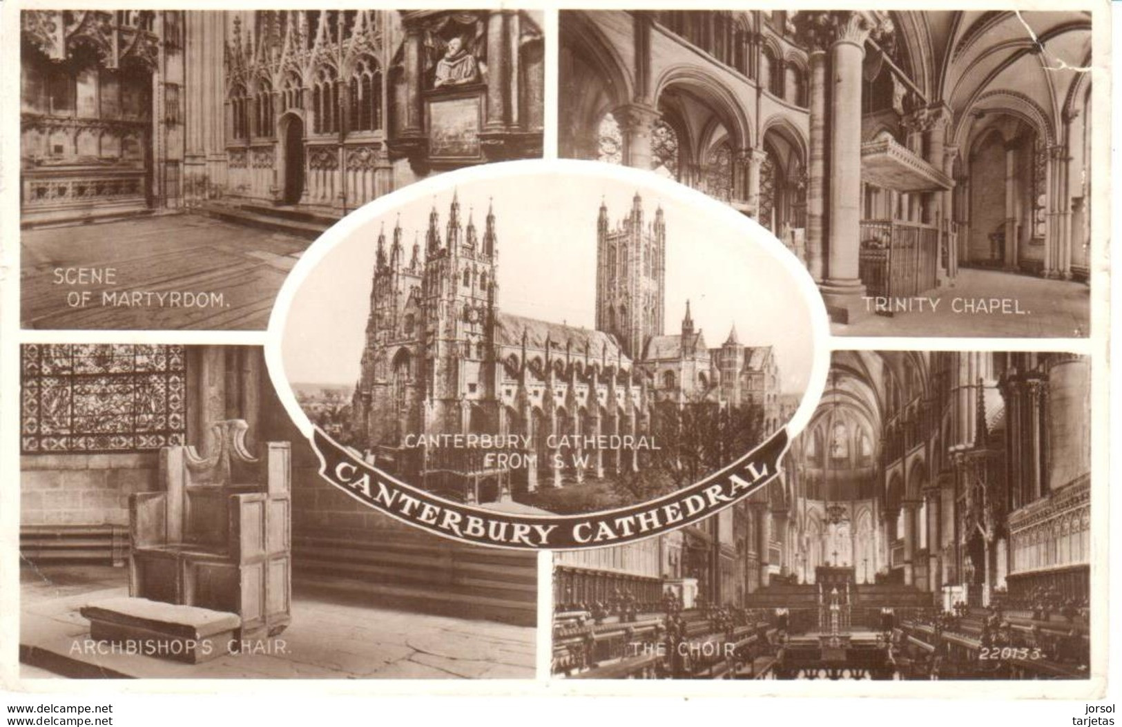POSTAL    CANTERBURY  -INGLATERRA  -VISTAS VARIAS DE LA CATEDRAL - Canterbury