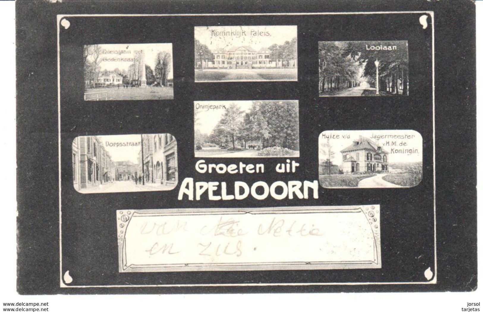 POSTAL   APELDOORN  - PAISES BAJOS  - SALUDOS DE APELDOORN  ( GROETEN VIR APELDOORN ) - Apeldoorn