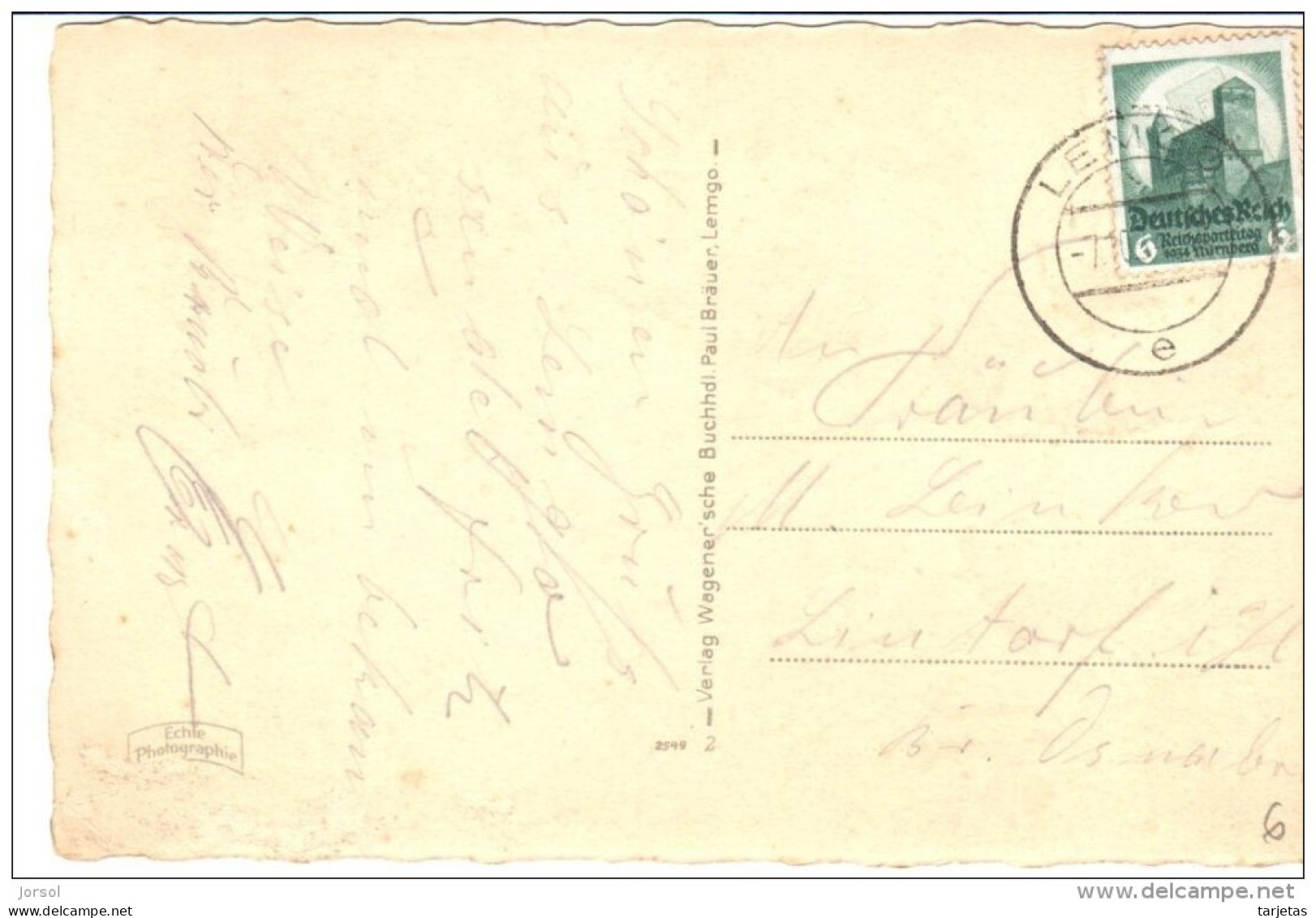 POSTAL   LEMGO  - REPUBLICA LEMGO-RUSYN  -  VISTA  PARCIAL - - Lemgo