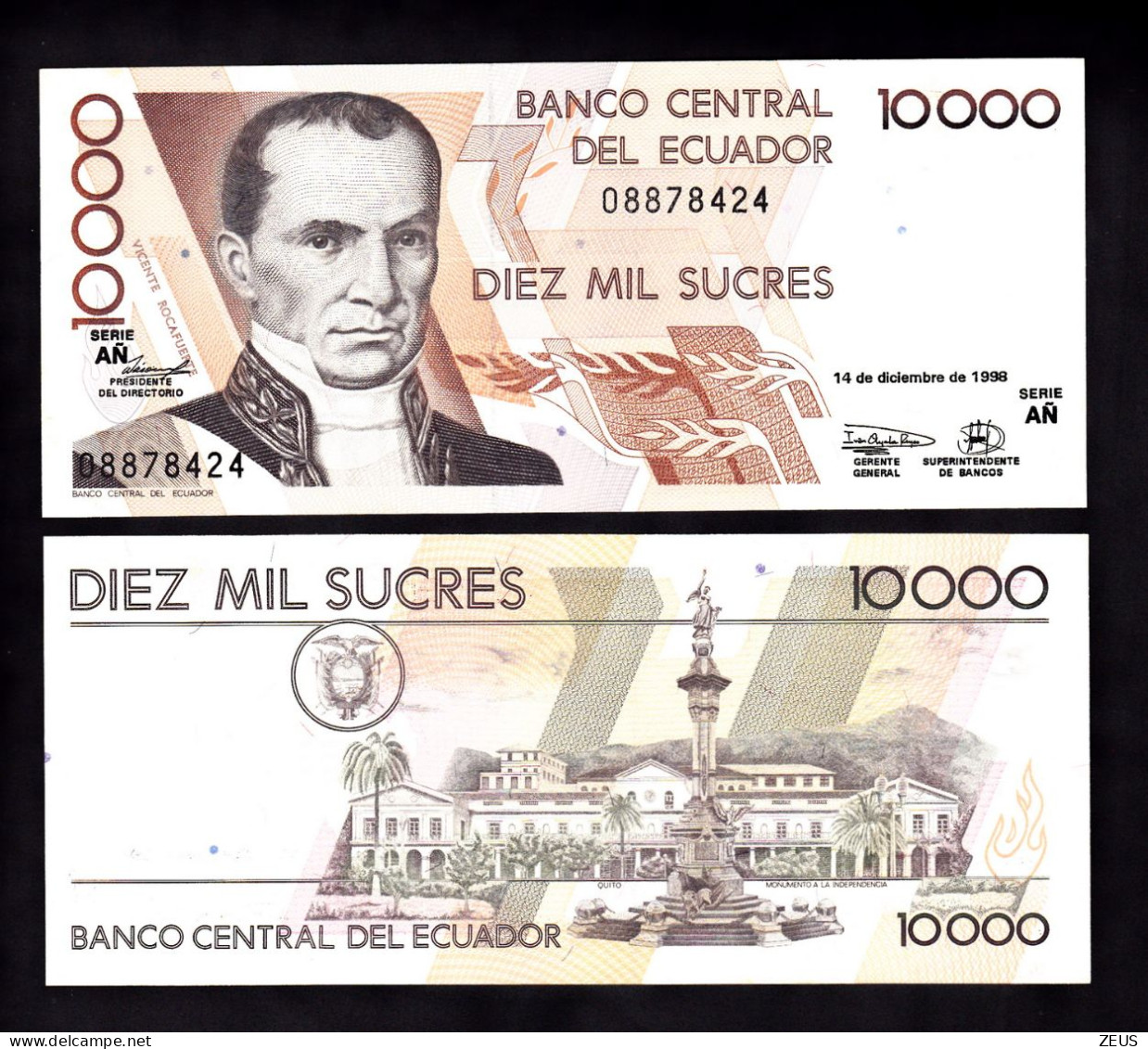 ECUADOR 10000 SUCRES 1998 PIK 127E FDS - Equateur