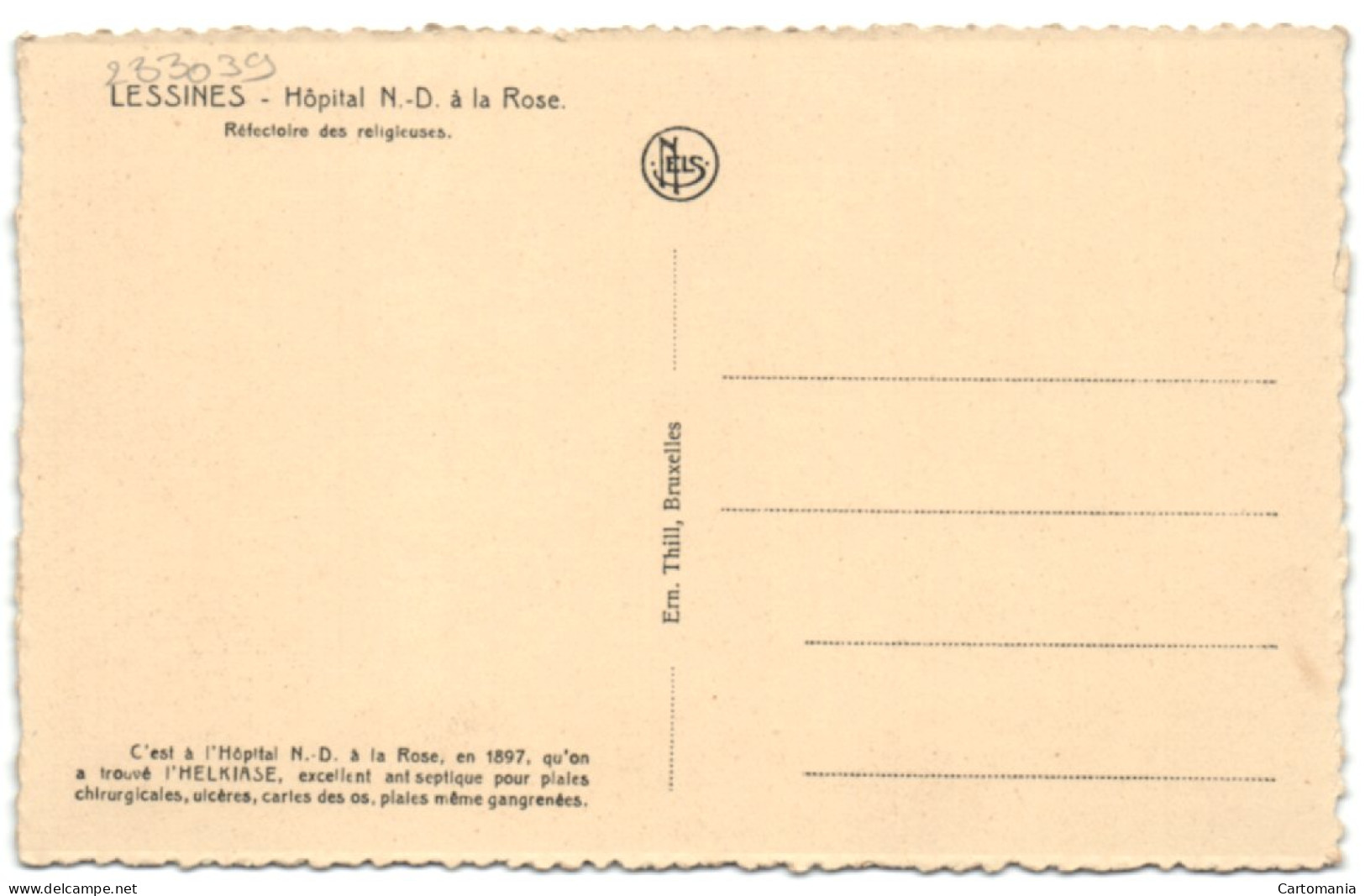 Lessines - Hôpital N.-D. à La Rose - Refectoire Des Religieuses - Lessines