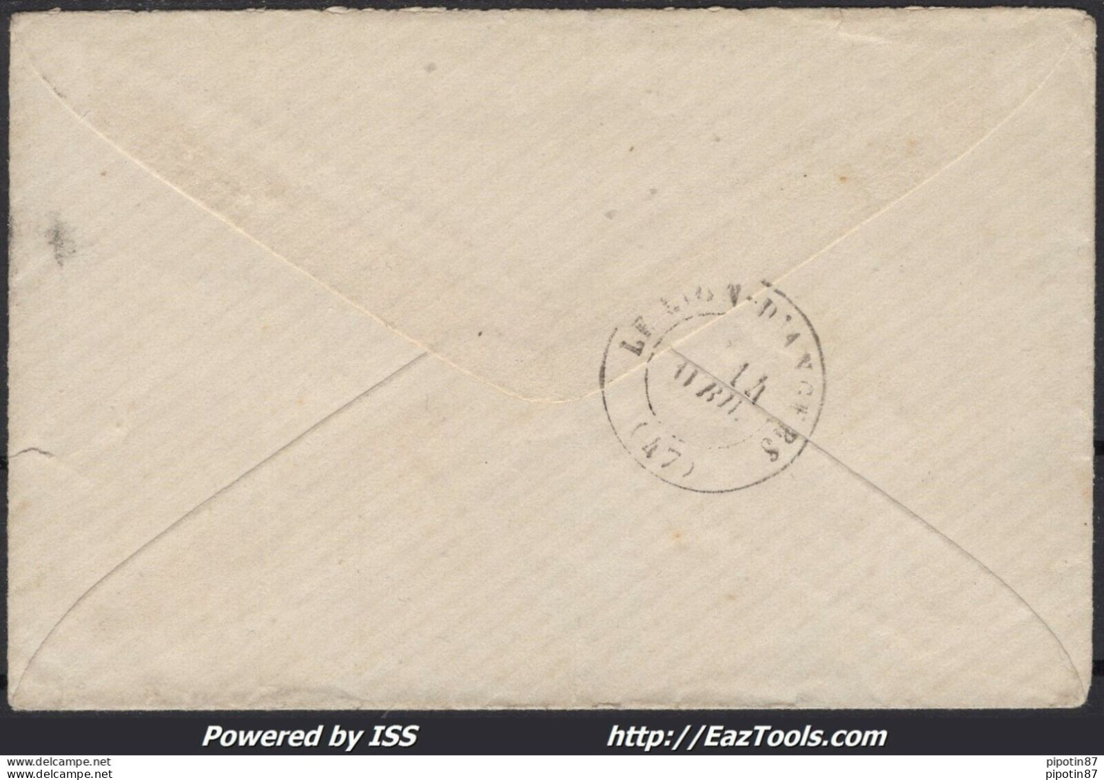 FRANCE N°45C SUR LETTRE GC 989 CHAVAGNES EN PAILLERS VENDÉE + CAD DU 13/04/1871 - 1870 Emisión De Bordeaux