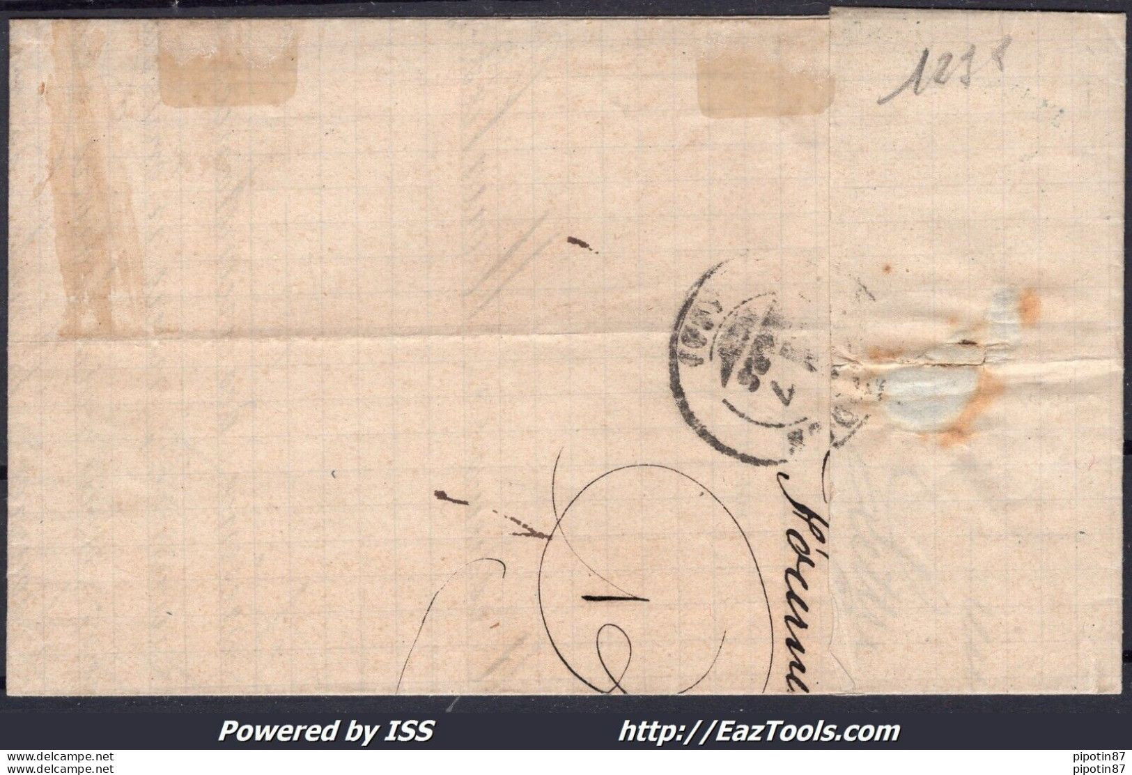 FRANCE BORDEAUX N°46A SUR LETTRE GC 2056 LISIEUX CALVADOS + CAD DU 01/03/1871 - 1870 Emission De Bordeaux