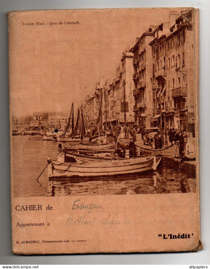 Protège-cahiers "L'inédit" + Cahier Avec Photographies De Toulon Quai De Constadt, Le Limousin Les Rives De La Dordogne - Protège-cahiers