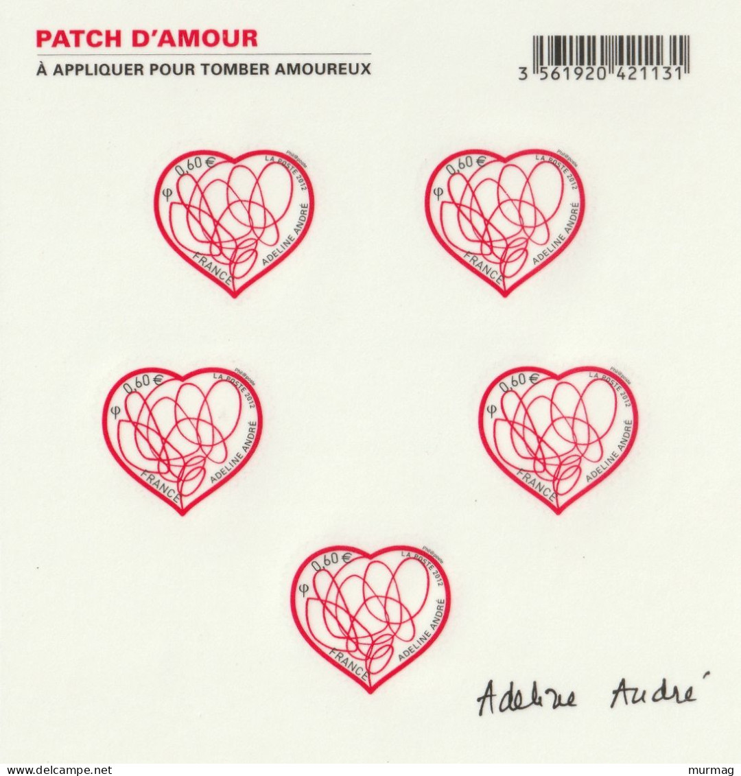 FRANCE - Patch D'amour, BF 648 Auto-adhésifs, Adeline - 2012 - MNH - Neufs