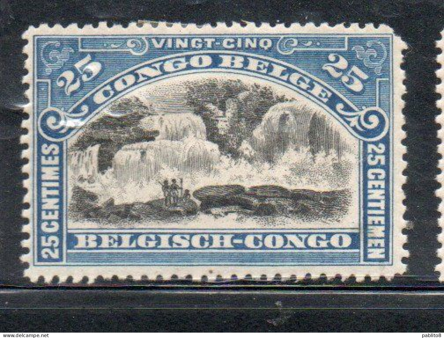 BELGIAN CONGO BELGA BELGE 1894 1901 1900 INKISSI FALLS CASCATE CENT. 25c MH - Ongebruikt