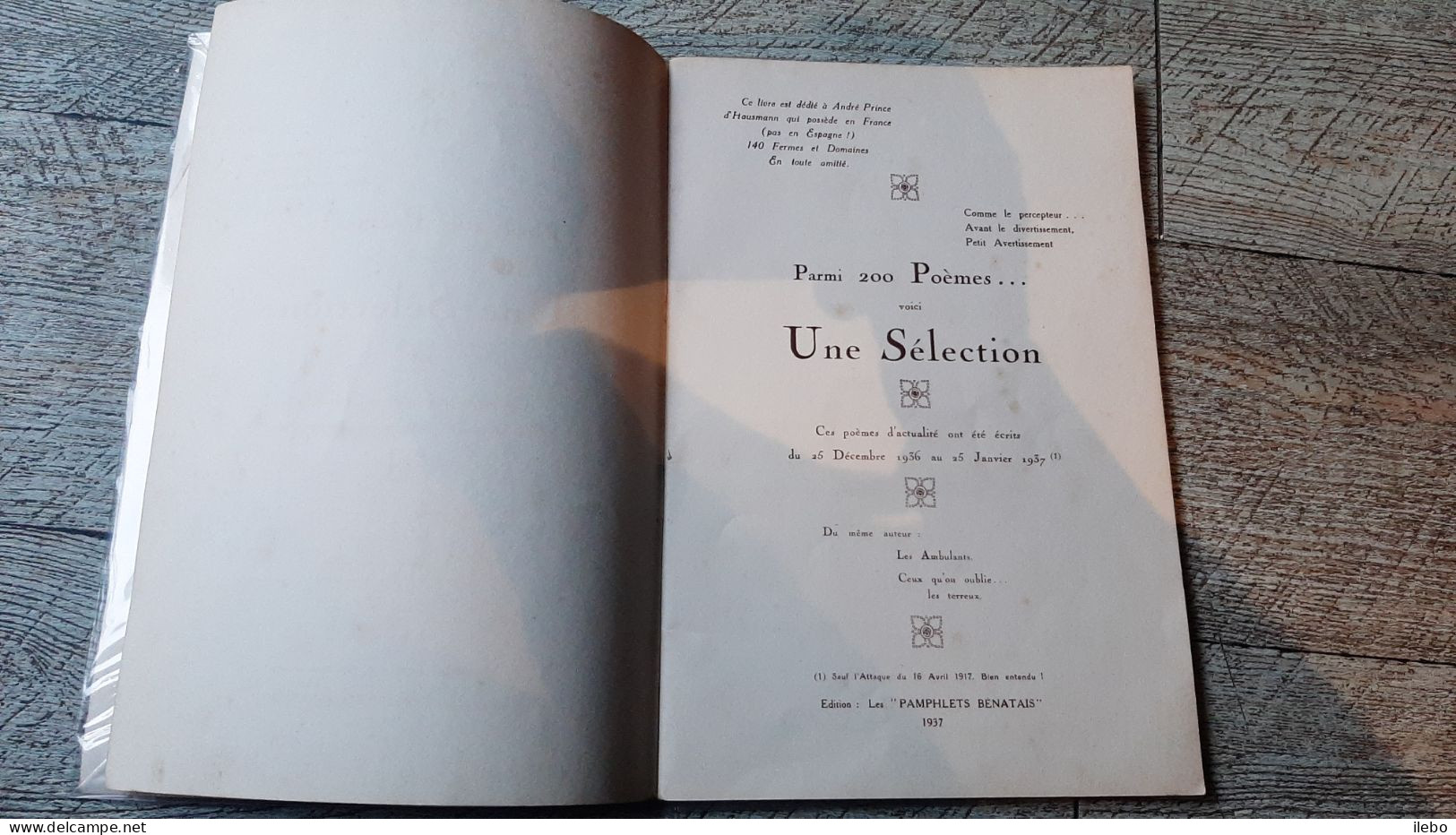 Mon Drapeau Tricolore André Valton Poésies Dédicacé Les Pamphlets Bénatais 1937 Illustré Satirique - Livres Dédicacés