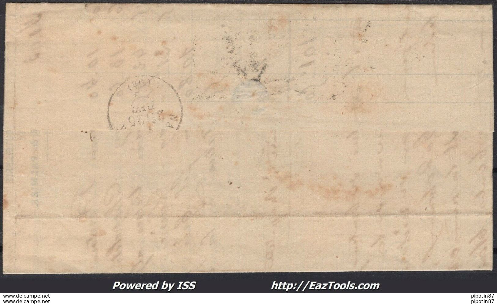 FRANCE N°45C SUR LETTRE GC 2795 PAU BASSES PYRÉNÉES + CAD DU 24/12/1870 - 1870 Emission De Bordeaux