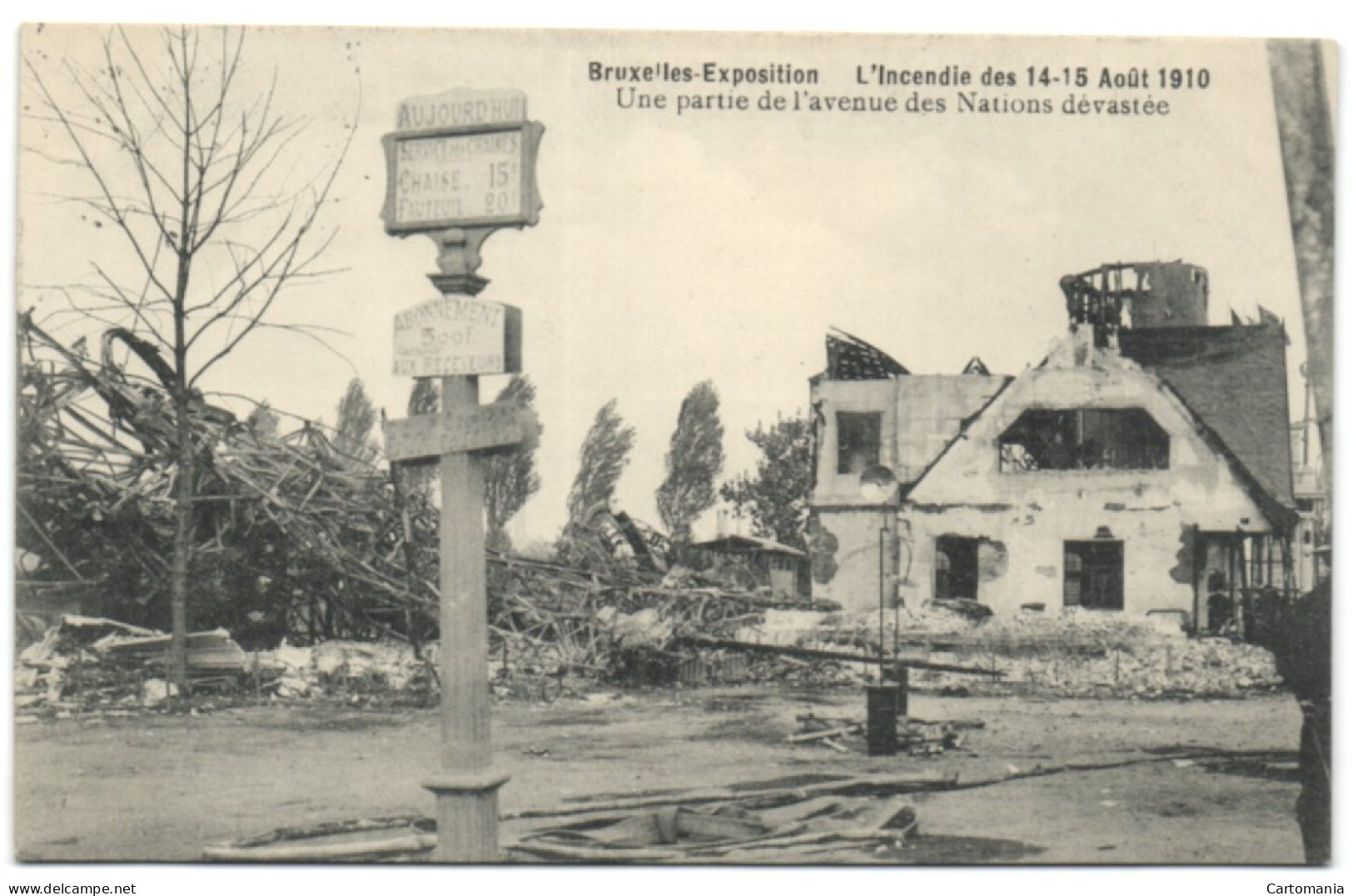 Bruxelles-Exposition - L'Incendie Des 14-15 Août 1910 - Une Partie De L'avenue Des Nations Dévastée - Wereldtentoonstellingen