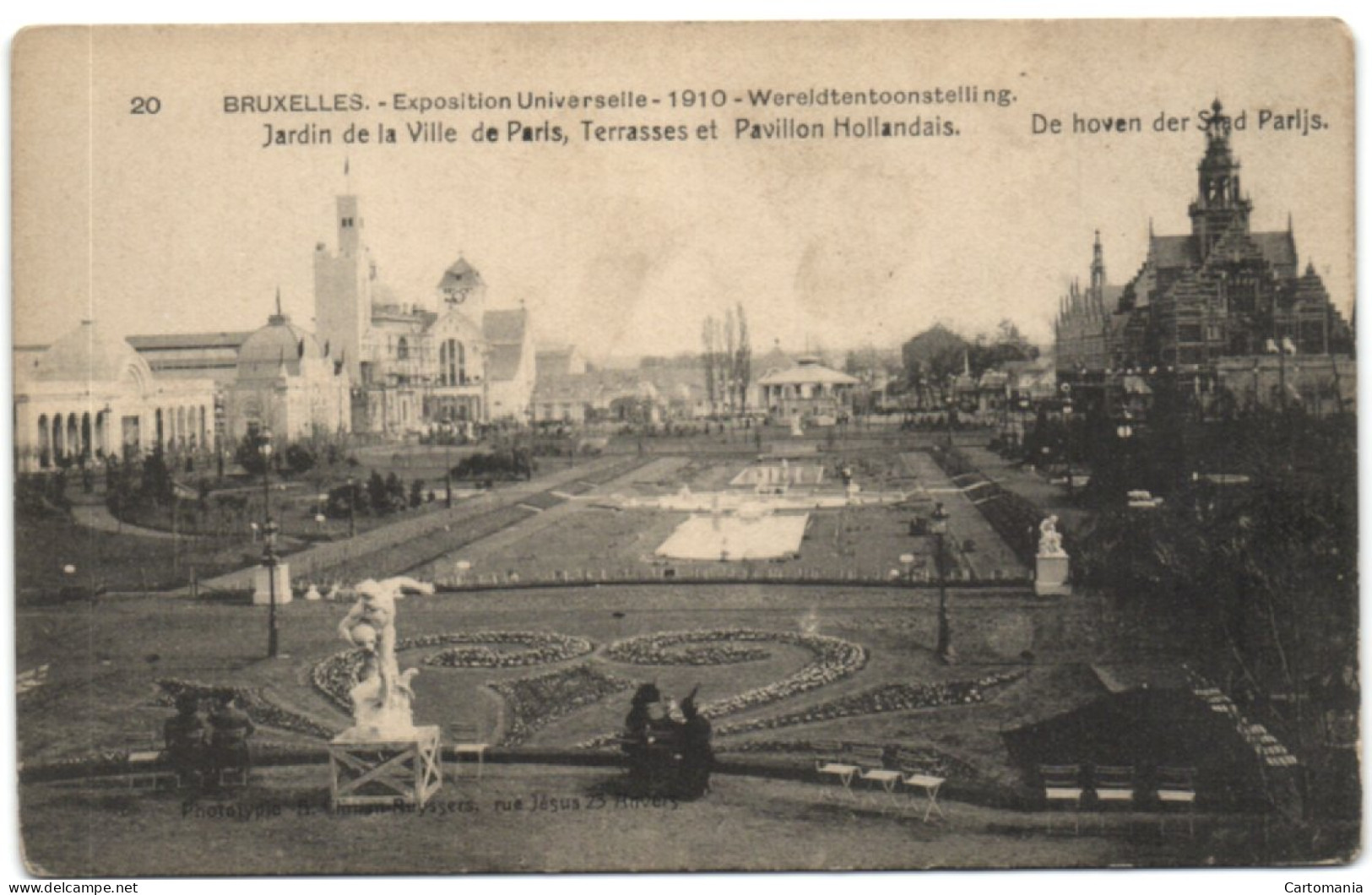 Bruxelles - Exposition Universelle 1910 - Jardin De La Ville De Paris Terrasses Et Pavillon Hollandais - Expositions Universelles