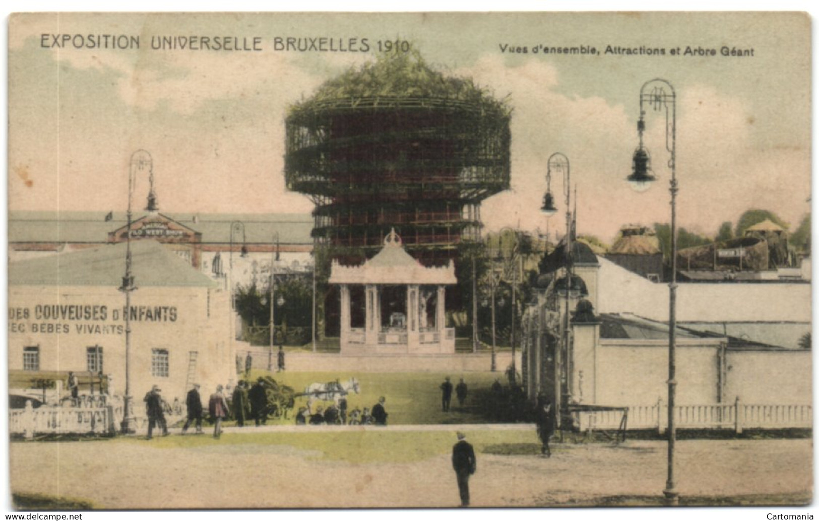 Exposition Universele De Bruxelles 1910 - Vues D'ensemble Attractions Et Arbre Géant - Expositions Universelles