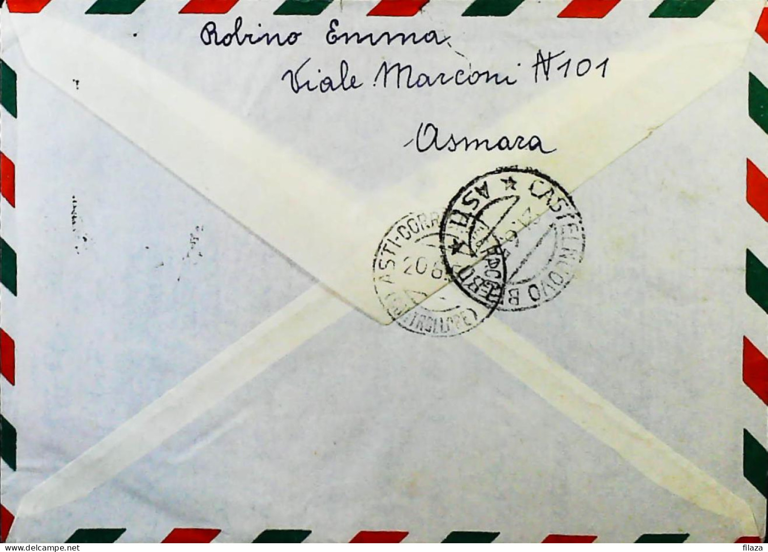 ITALIA - COLONIE OCCUPAZIONE BRITANNICA - B.A.ERITREA - Lettera Da ASMARA 1952- S6056 - British Occ. MEF