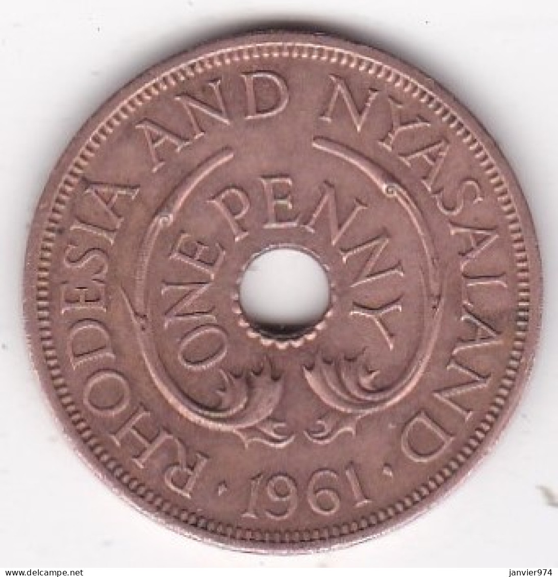 Rhodésie Et Nyassaland 1 Penny 1961 Elizabeth II , En Bronze , KM# 2 - Rhodesia