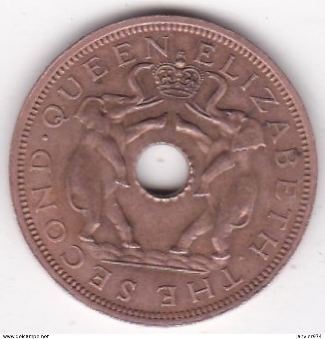 Rhodésie Et Nyassaland 1 Penny 1961 Elizabeth II , En Bronze , KM# 2 - Rhodesien