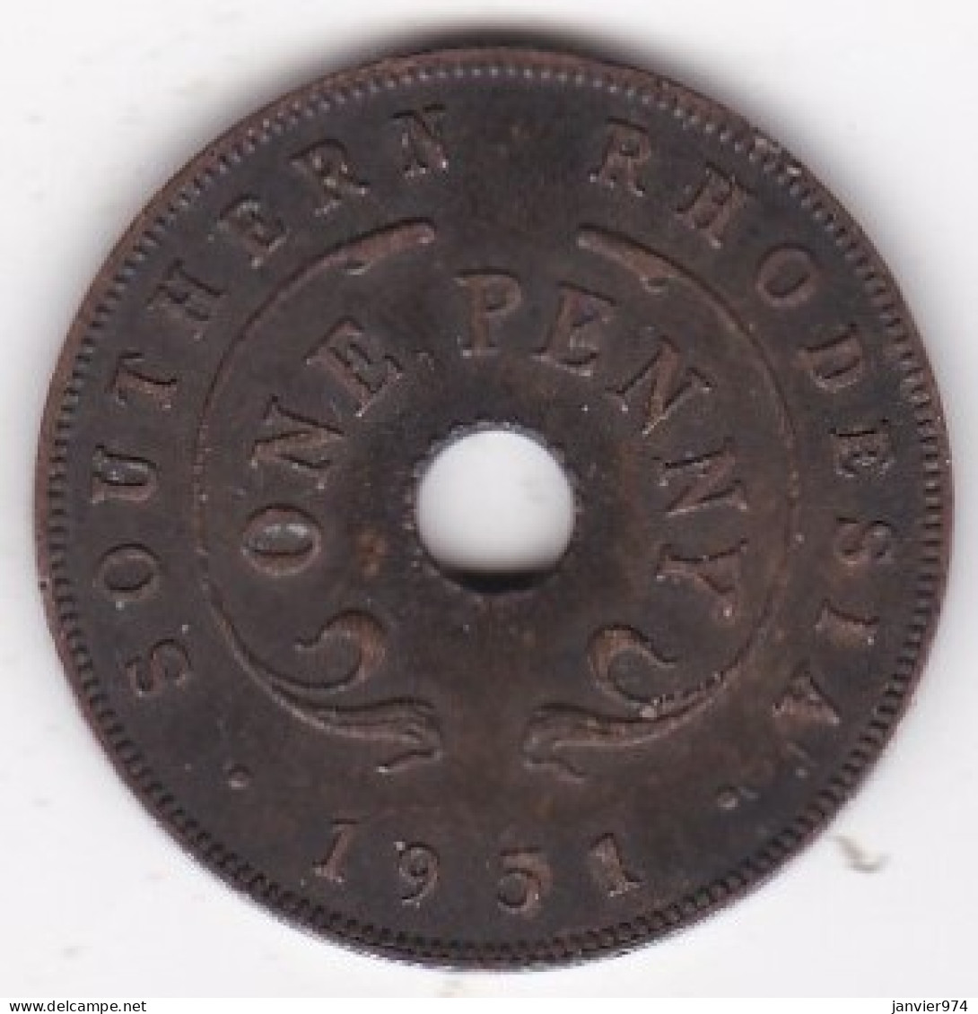 Rhodésie Du Sud 1 Penny 1951 George VI , En Bronze , KM# 25 - Rhodesien