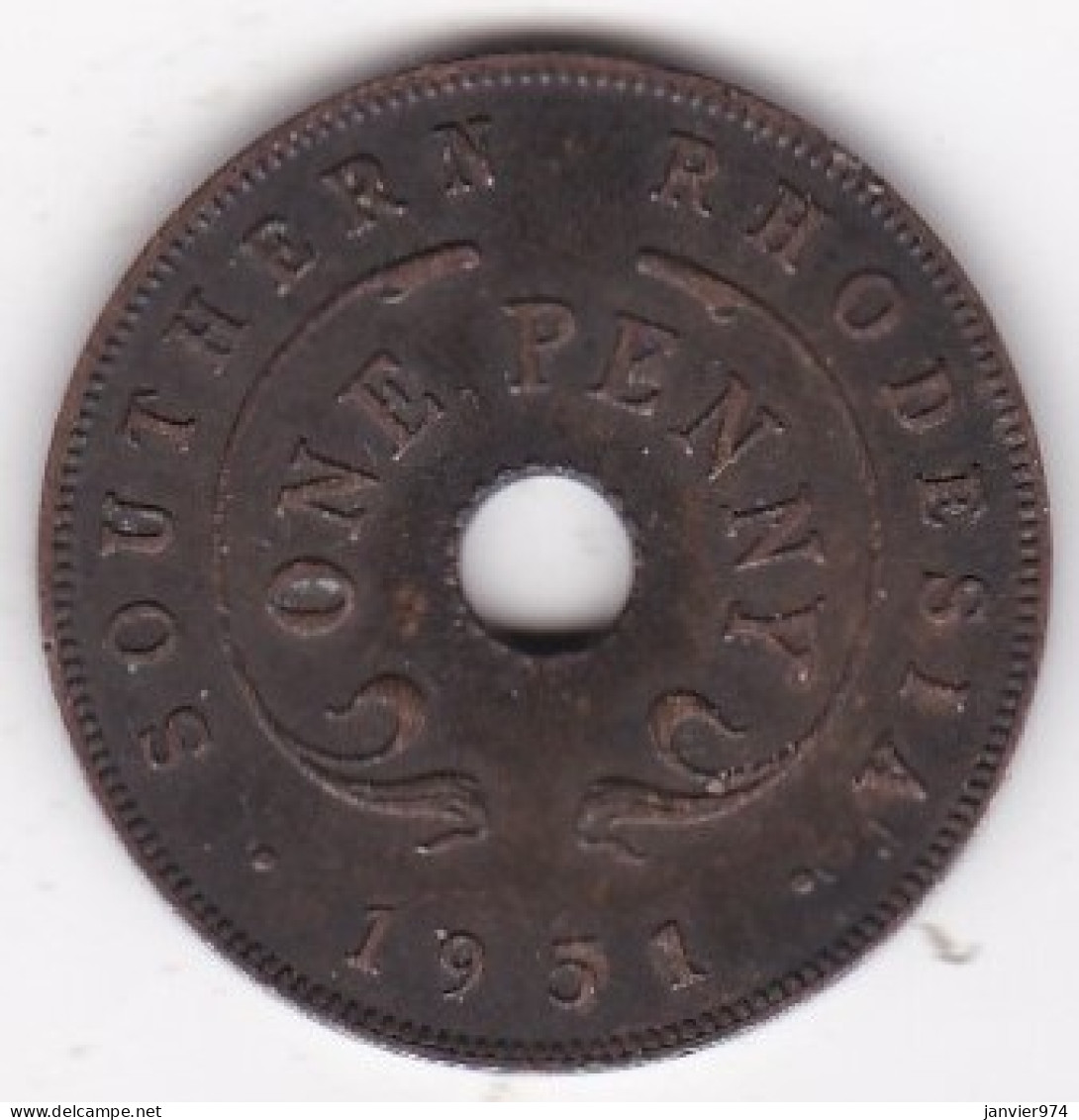 Rhodésie Du Sud 1 Penny 1951 George VI , En Bronze , KM# 25 - Rhodesia