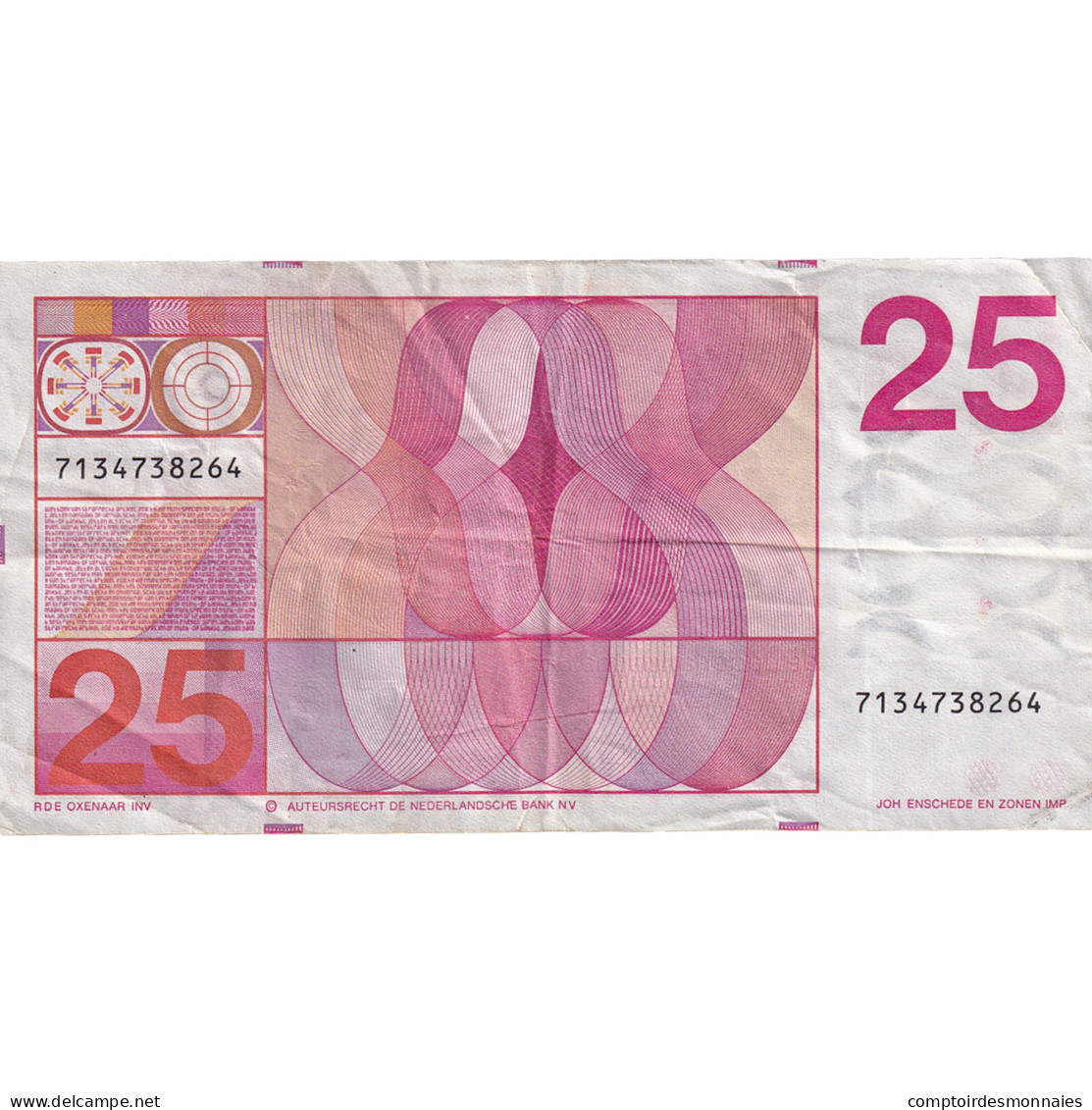 Billet, Pays-Bas, 25 Gulden, 1971, KM:92a, TTB+ - 25 Florín Holandés (gulden)