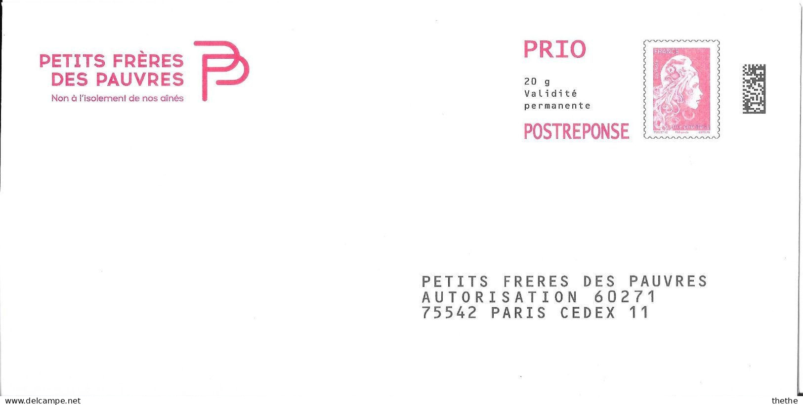 PAP -  Postréponse PRIO Neuf -  Petits Fréres Des Pauvres -   388077 - PAP: Antwort