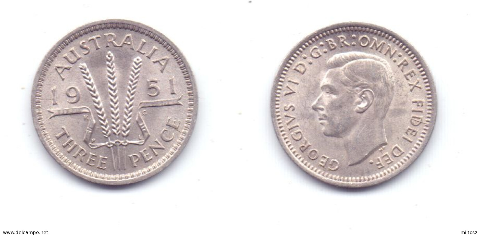 Australia 3 Pence 1951 PL - Threepence