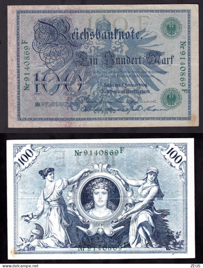 GERMANIA 100 MARCHI 1908  PIK 34 BB - 100 Mark