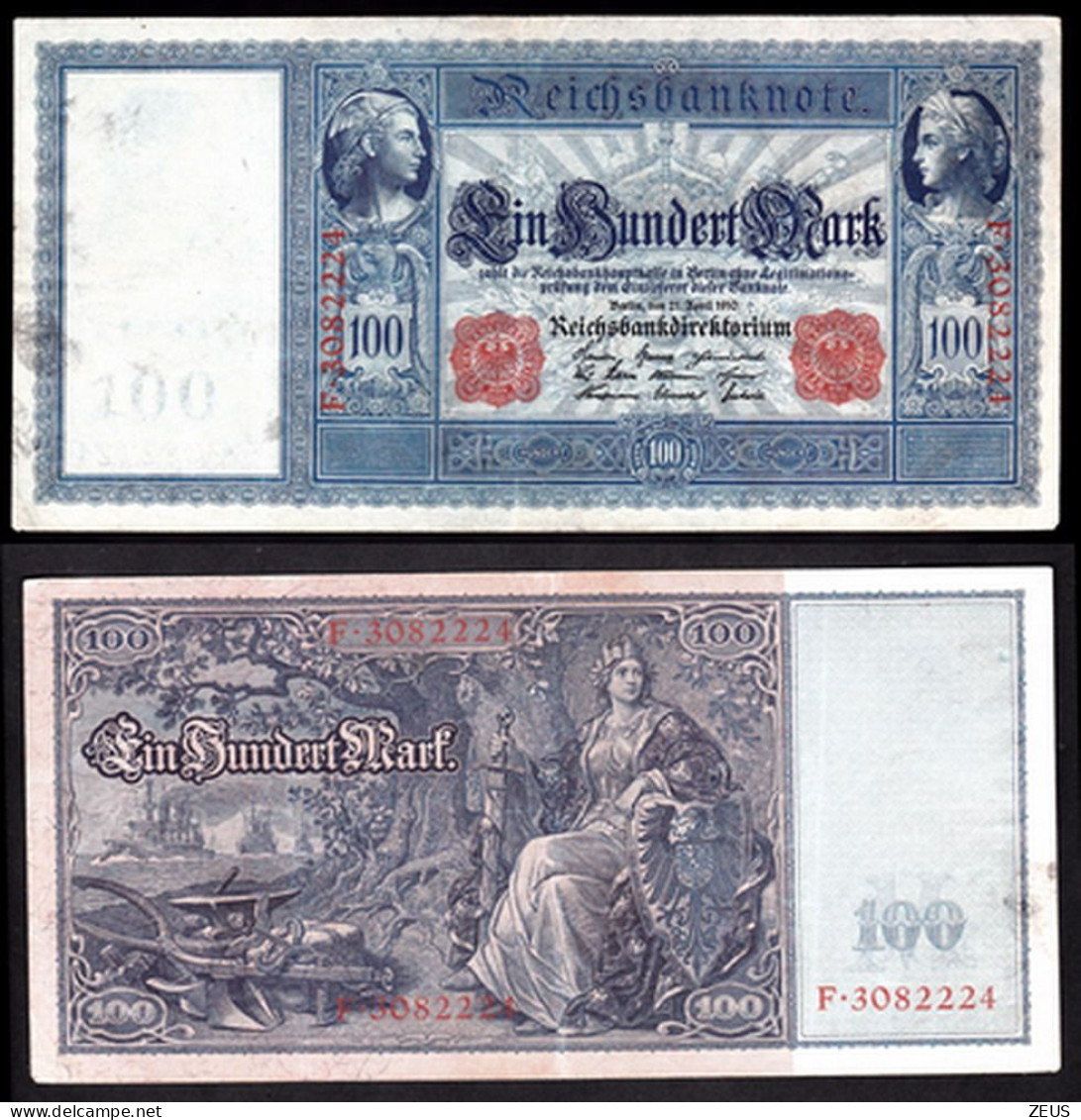 GERMANIA 100 MARCHI 1910  PIK 42 BB - 100 Mark