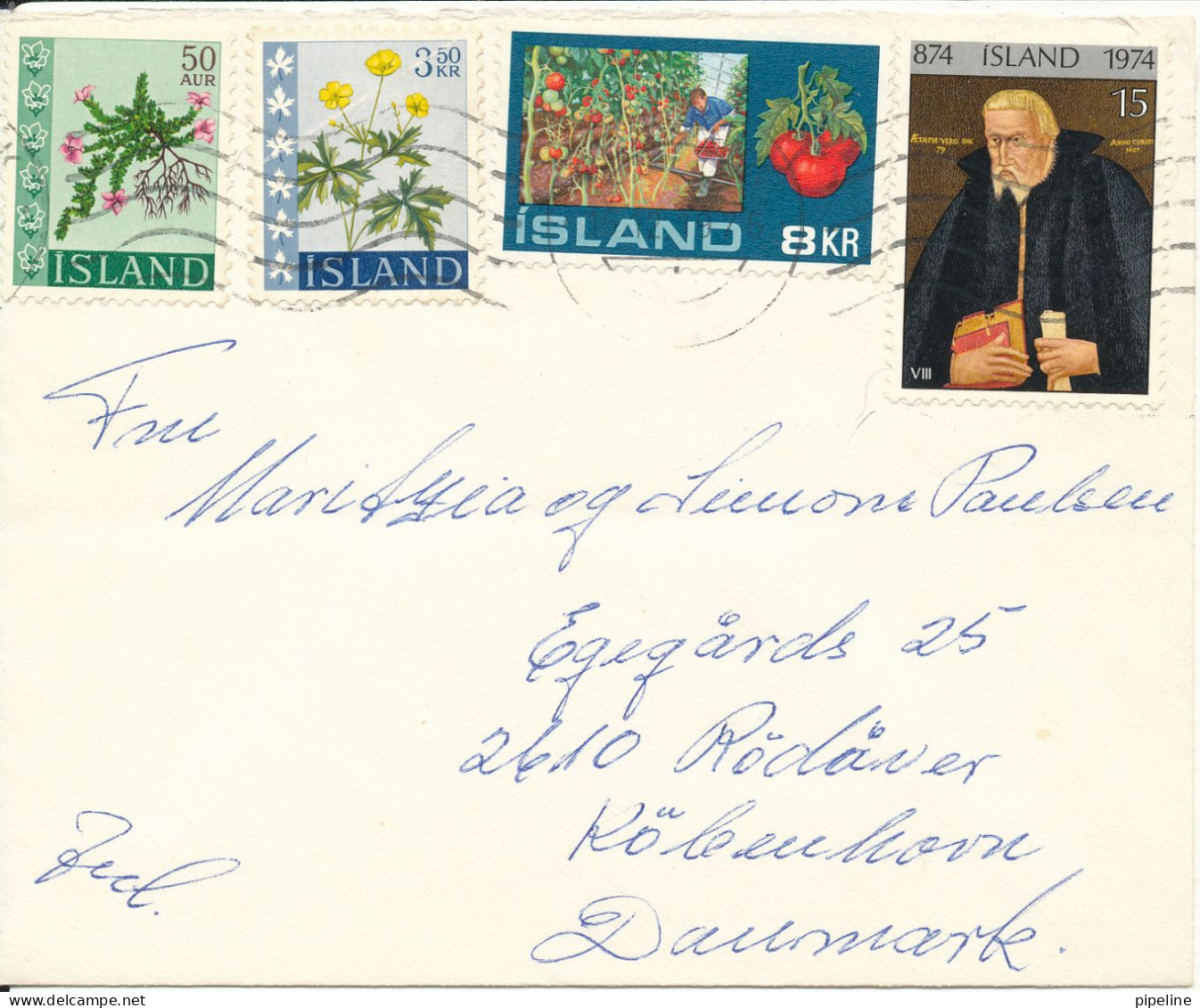 Iceland Cover Sent To Denmark 1975 ?? Topic Stamps - Cartas & Documentos