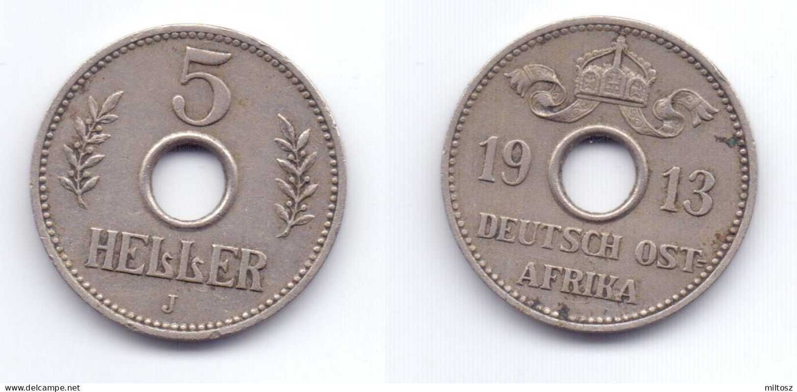 German East Africa 5 Heller 1913 J - Deutsch-Ostafrika