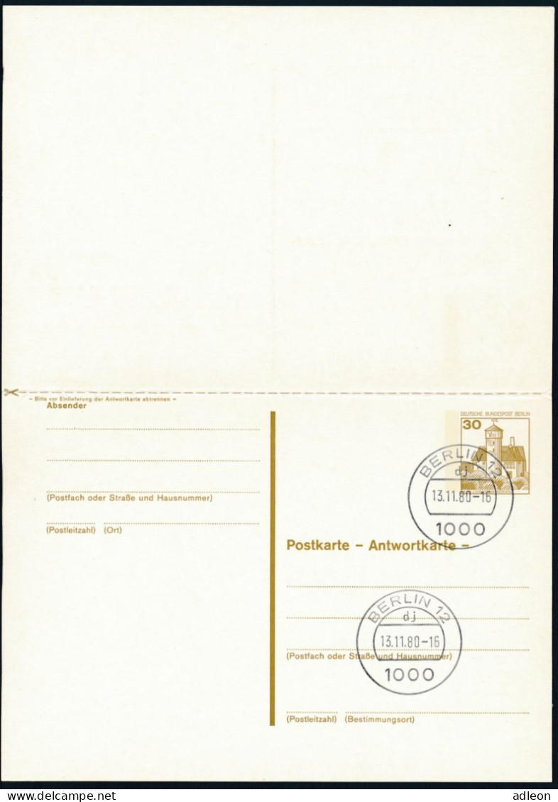 Berlin - Entier Postal / W-Berlin - Poskarte P 118 Gest. Berlin 12 / 13-11-1980 Versandstelle - Postcards - Used
