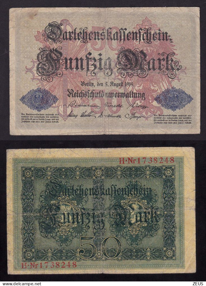 GERMANIA 50 MARCHI 1914  PIK 49B MB - 50 Mark