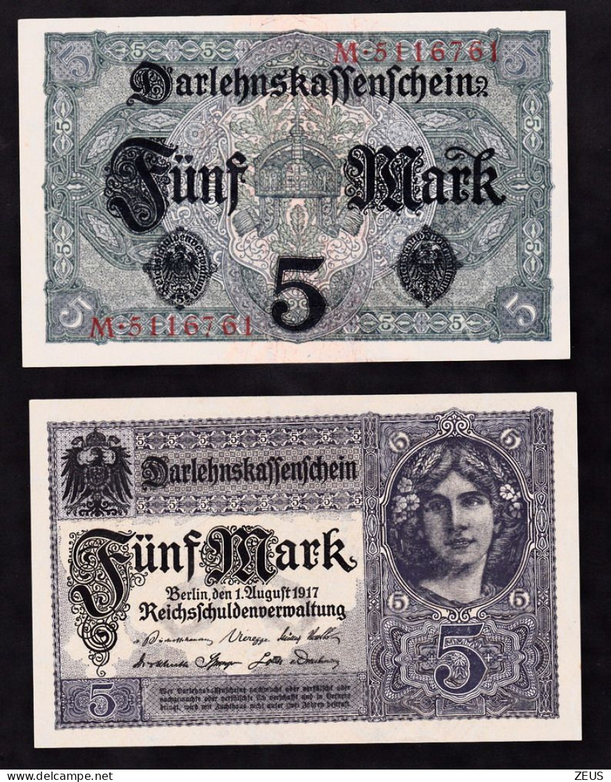 GERMANIA 5 MARCHI 1917  PIK 56A FDS - 5 Mark