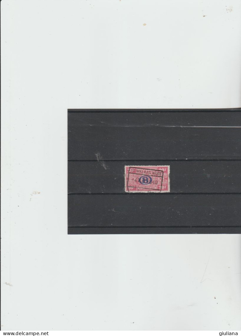 Belgio 1940 - (UN) 232 Used "Pacchi Postali. Del 1923-31, Soprastampati" -  20f   Lilla Rosa - Afgestempeld