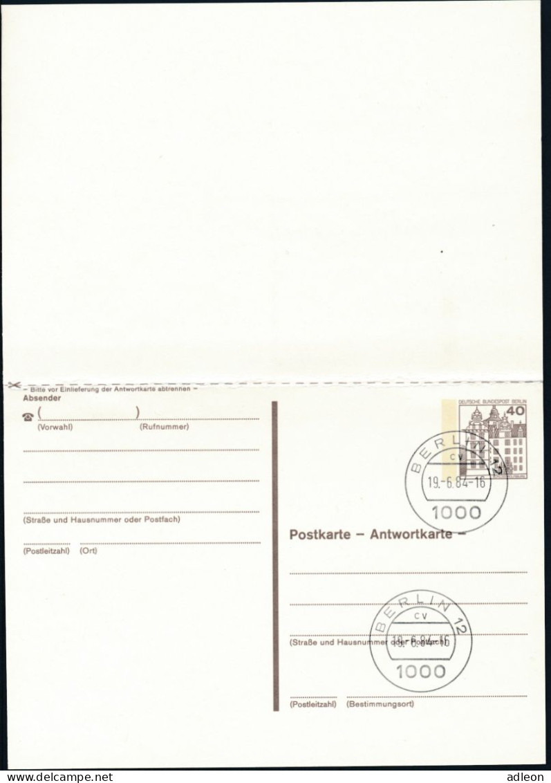 Berlin - Entier Postal / W-Berlin - Poskarte P 124/II Gest. Berlin 12 / 19-6-1984 Versandstelle - Postcards - Used