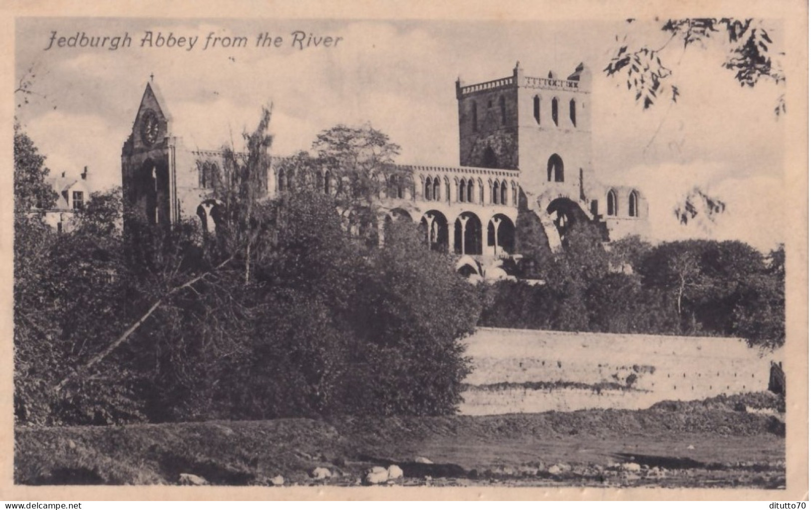 Jedburgh Abbey From The River - Formato Piccolo Viaggiata – FE390 - Renfrewshire