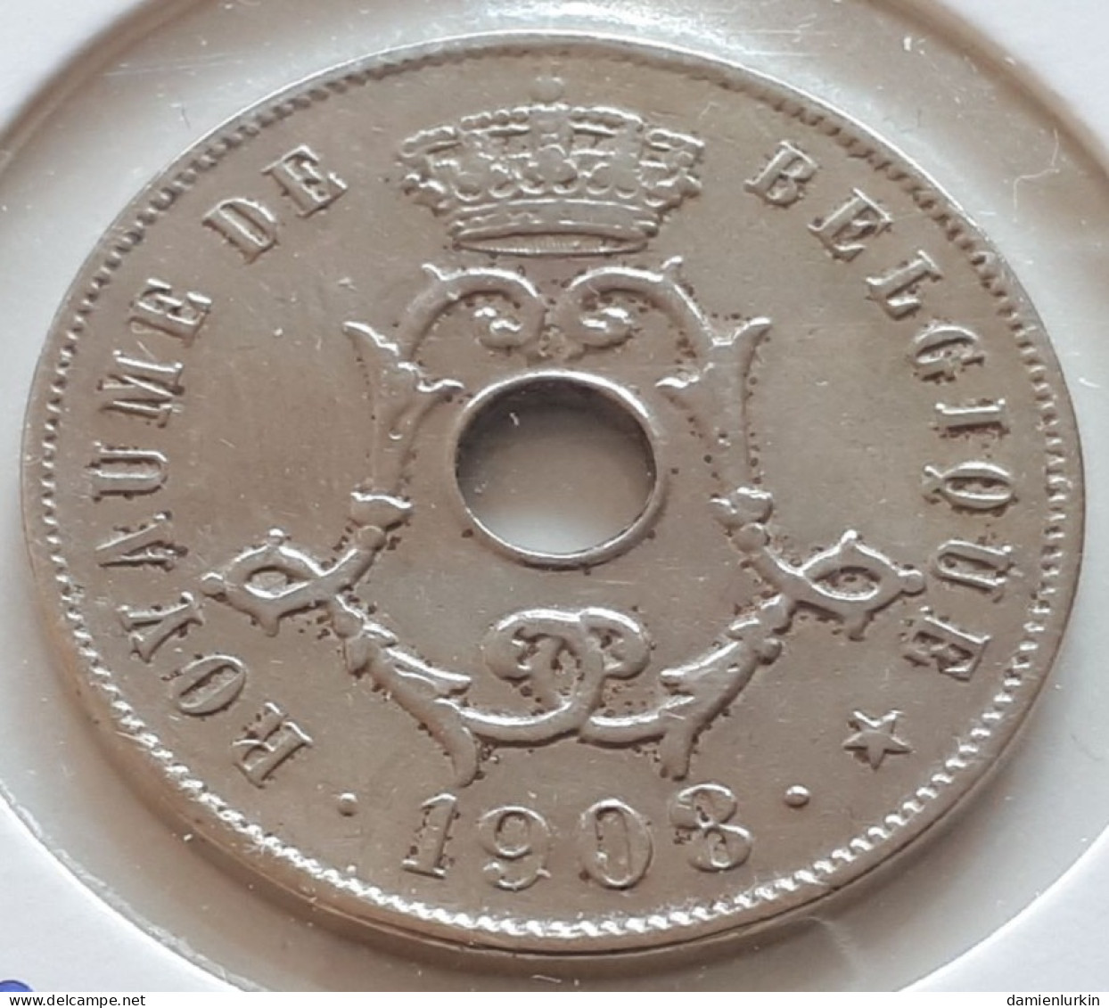 BELGIQUE LEOPOLD II 25 CENTIMES 1908 FR - 25 Cent