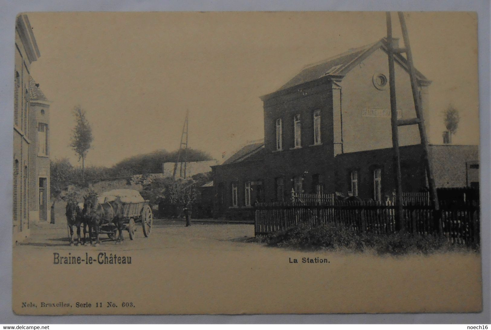 CPA Braine-Le-Château - La Station/gare / Attelage - Kasteelbrakel