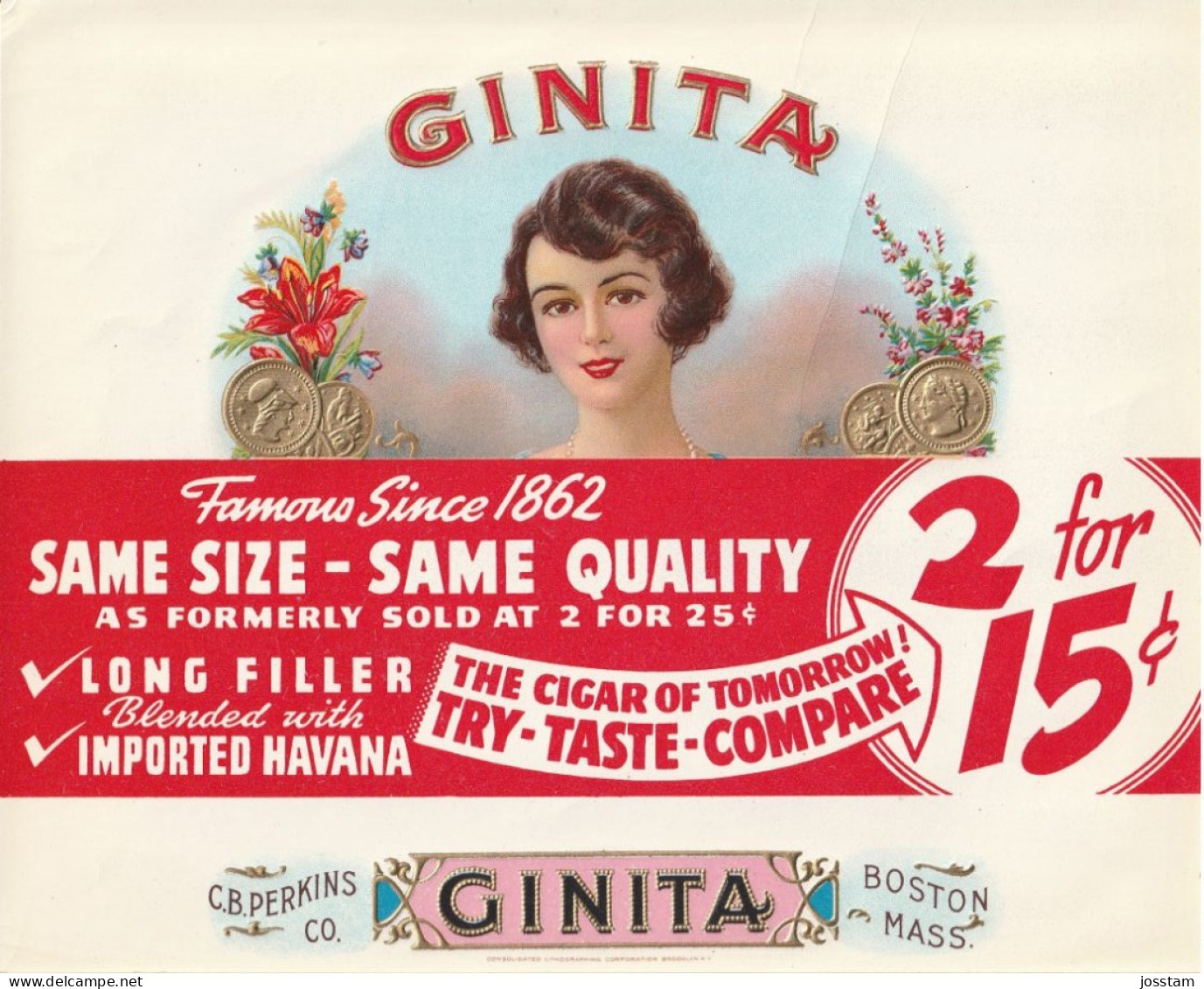 Cigar Label 205  Ginita  , Sigarenbanden Vitolas , Etiquette - Etiquettes
