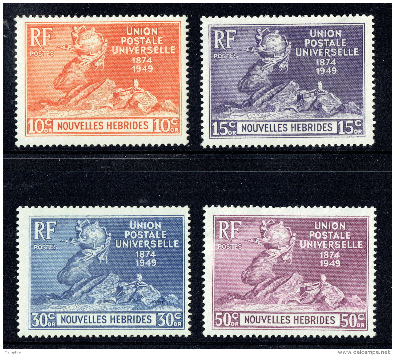 1949  75è Ann. De L'UPU  Légende Française Yv 136-9  ** MNH - Ungebraucht