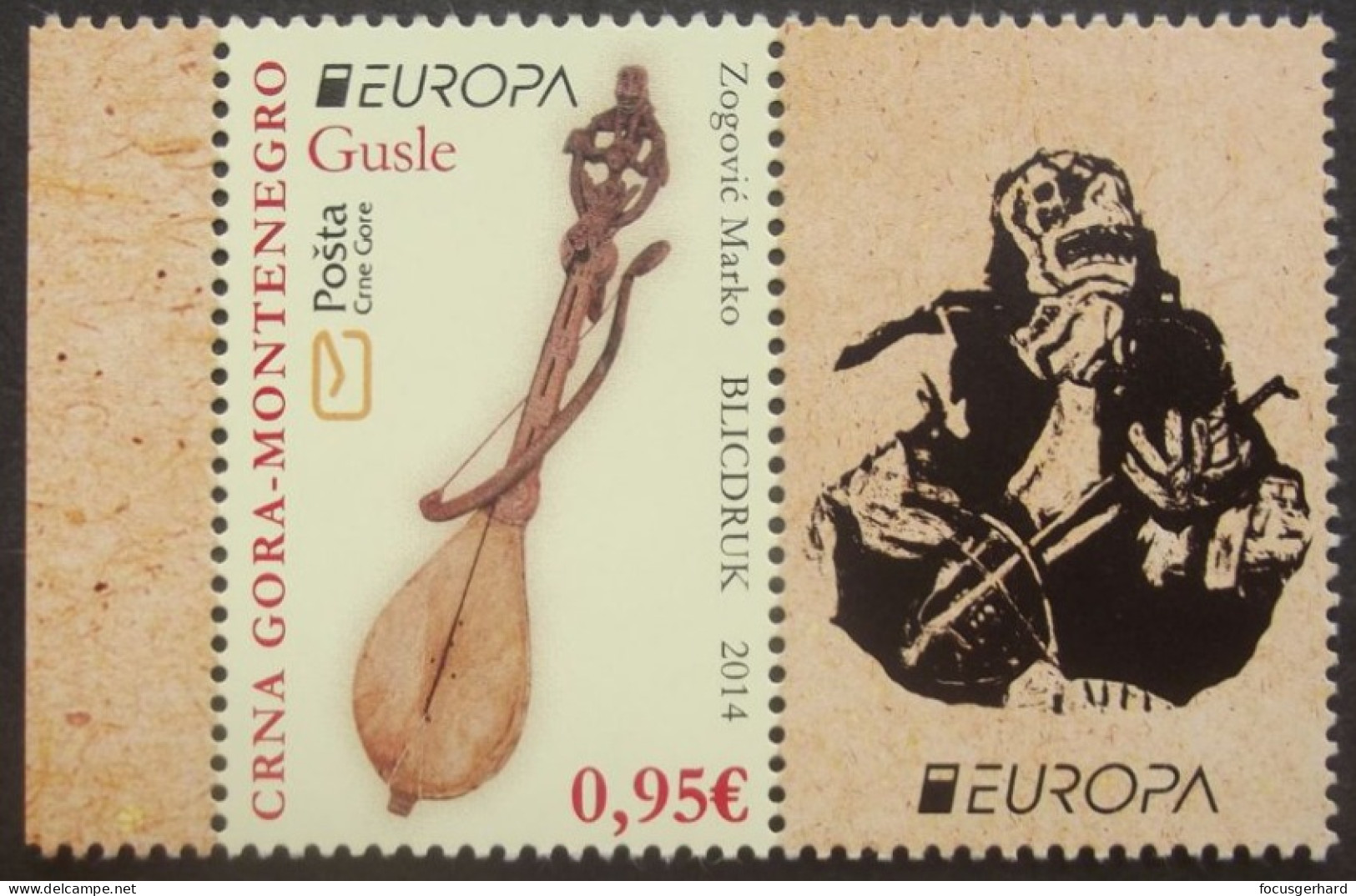 Montenegro   Europa   Cept    Musikinstrumente    2014 ** - 2014